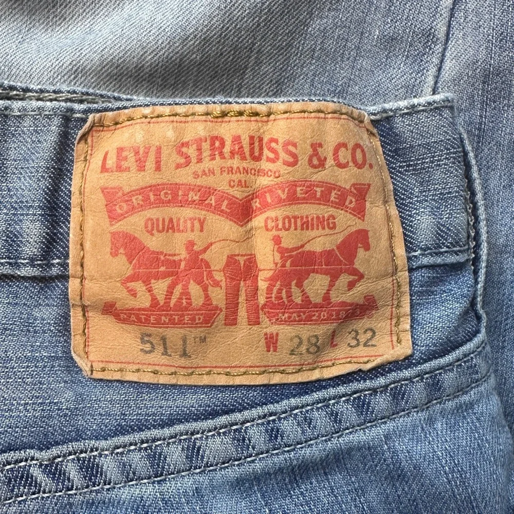 Levi's 511 Jeans Mens 28x32 Blue Slim Fit Light Wash Denim Pants 04511-0751